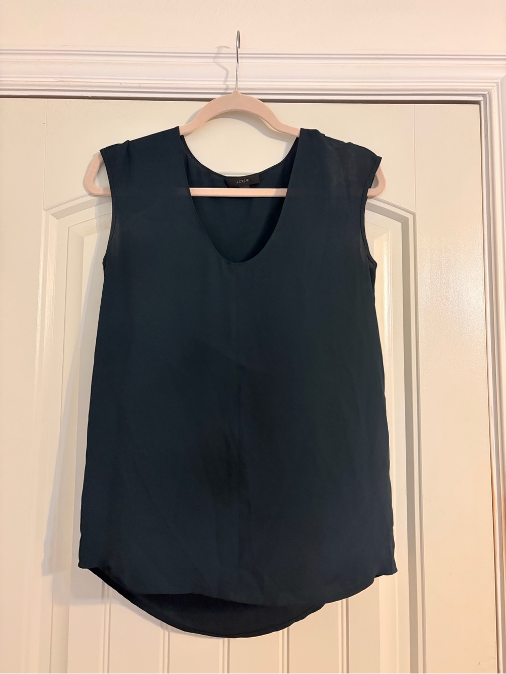 J. Crew Deep Teal Sleeveless V-Neck Shell